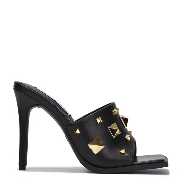 •CAPE ROBBIN• “Popo” Slip-On Square Open Toe High Heel Mules - Black // NIB - Picture 2 of 15